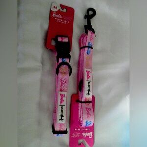 Sassy Woof Barbie Adjustable Dog Collar (M) with Matching Leash 5ft